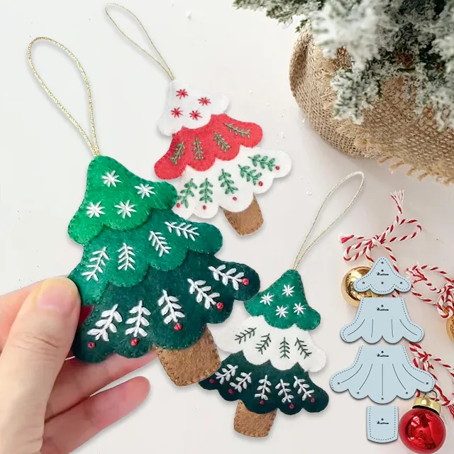 DIY Felt Christmas Tree Ornament Sewing Template &ndash; With Tutorial
