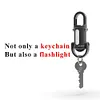 COB LED Mini Flashlight Keychain USB Rechargeable Work Light for Camping (Black)