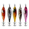 5Pcs Luminous Squid Jig Hook Fishing Lure Wood Shrimp Cuttlefish Hard Bait (002)