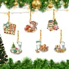 (US Local)6pcs Xmas Food  DIY Diamond Painting Art Pendant Wall Door Decoration