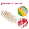 【Wholesale Discount】Wooden Carved Cross Stitch Thread Board Embroidery Thread Plate (Racoon)
