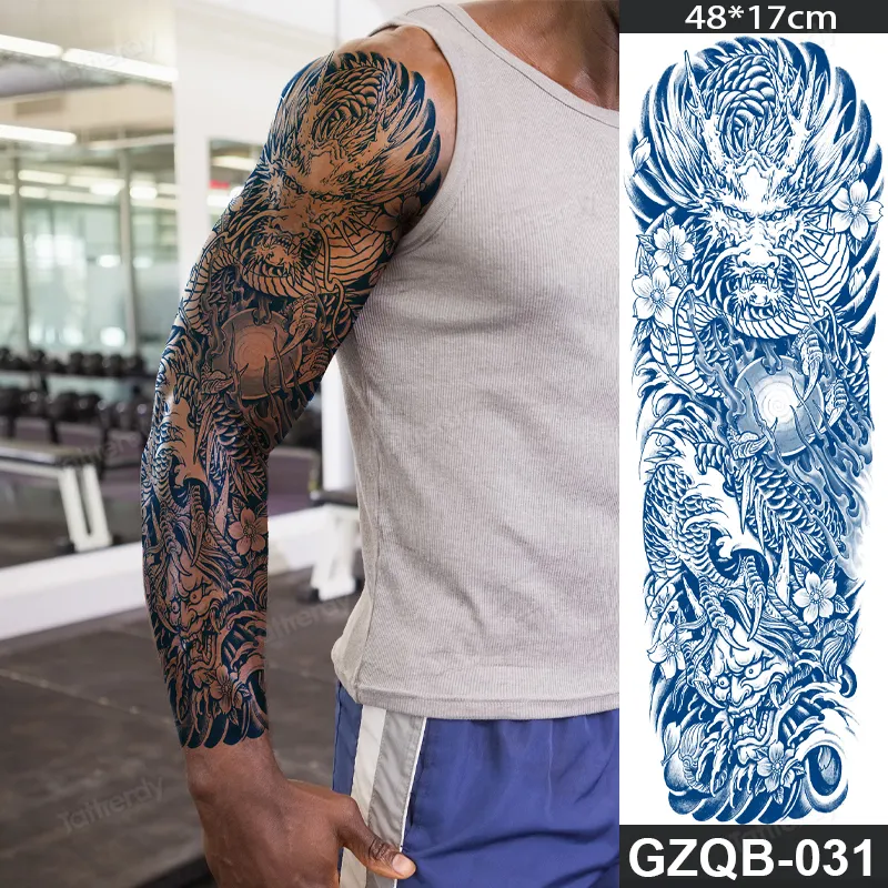 Sdrawing transfer tattoo fake large size full arm tattoo sleeve juice ink long lasting waterproof temporary tattoos men body art