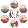 6Pcs/set Diamond Painting Christmas Coaster Cup Cushion with Rack Cup Pad Decor