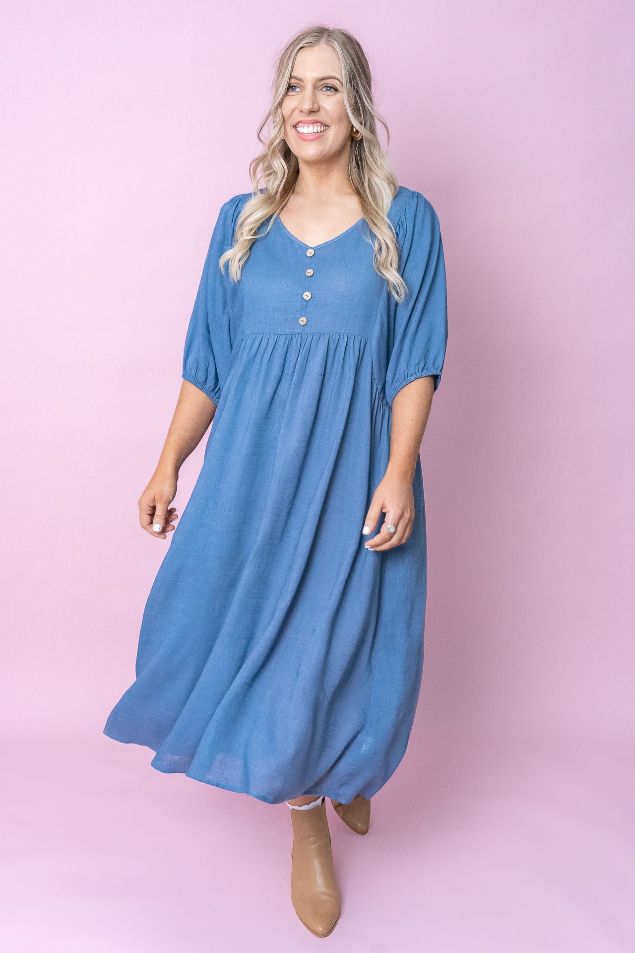 Emery Midi Dress in Slate