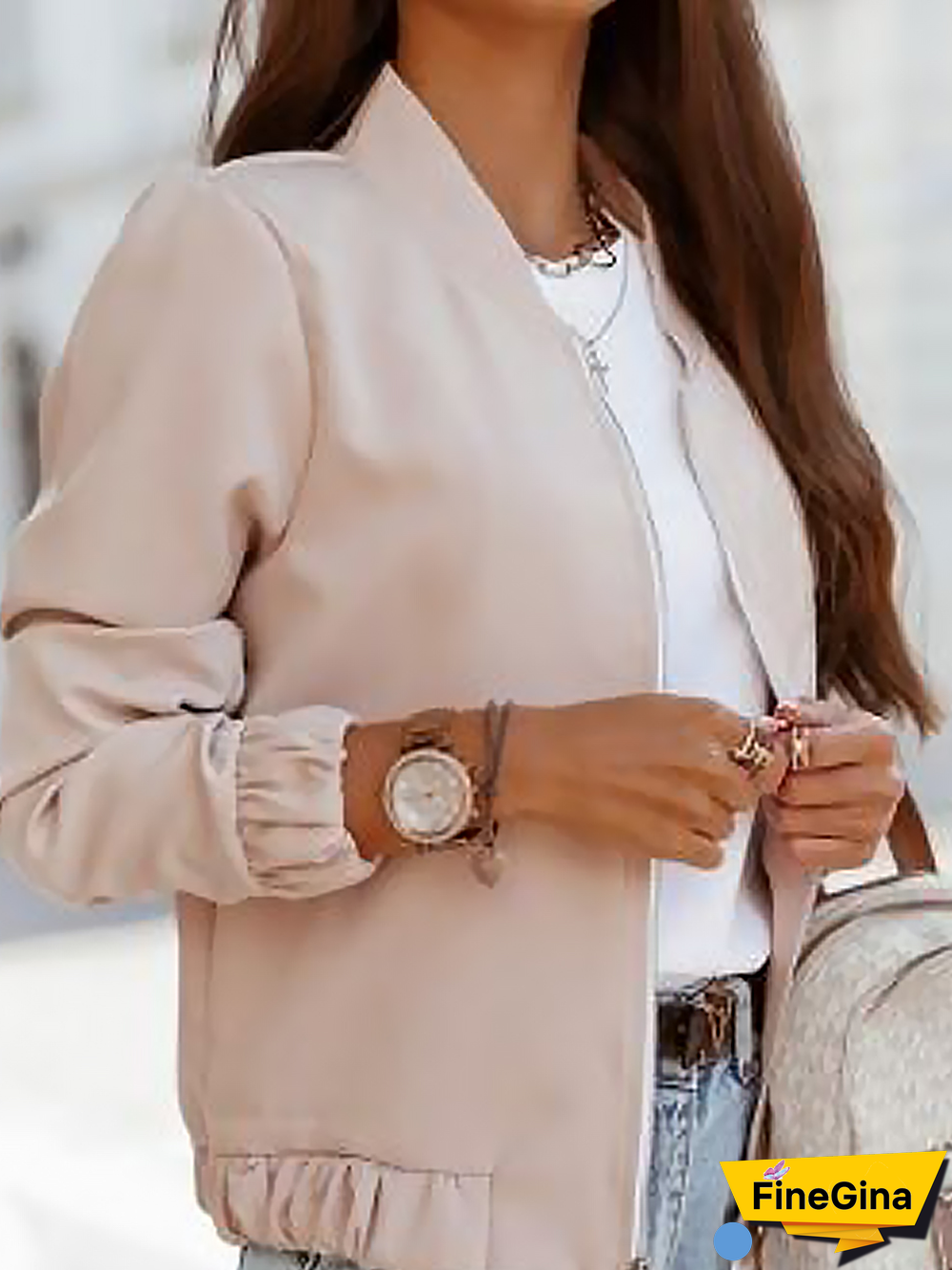 Casual Plain Loose Jacket