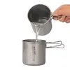 2Pcs Outdoor Camping Cookware Set with Folding Handle 304 Stainless Steel Pot