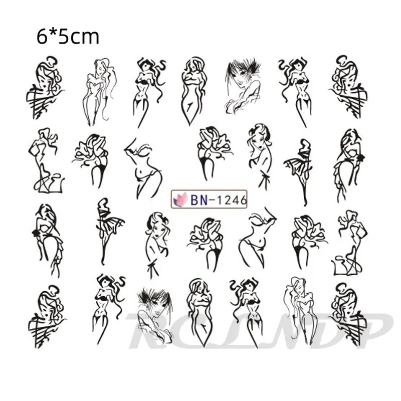 Nail sticker art decoration slider skull head Water Transfer decals manicure lacquer Accessories polish foil