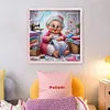 Happy Old Lady - 11CT Stamped Cross Stitch - 45*45cm
