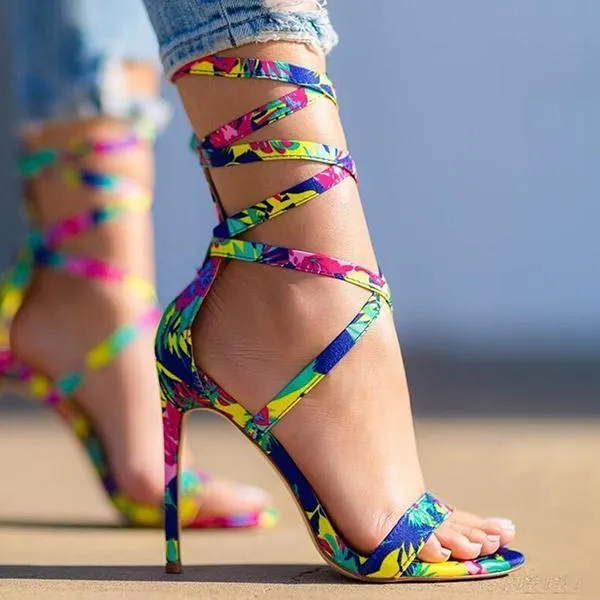 Lace-Up Closure Single Sole Heels