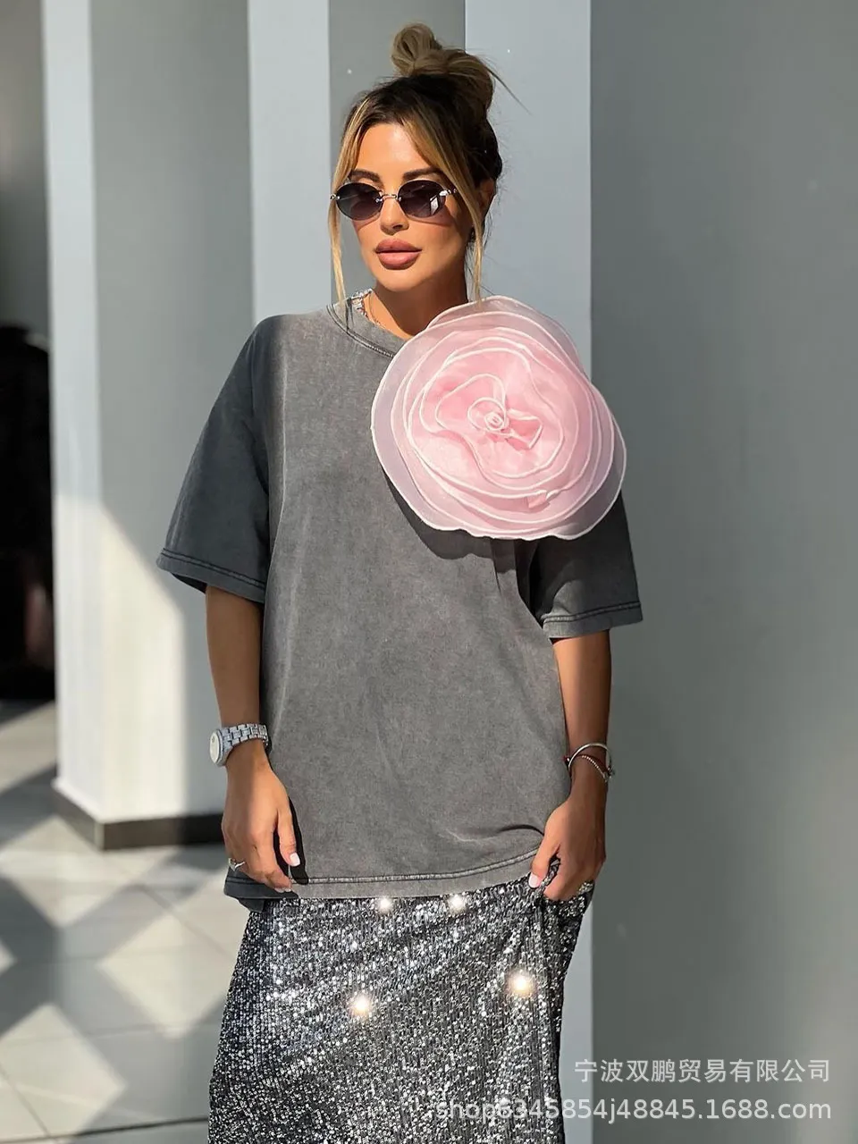 Athvotar Athvotar Summer New Hot Water Washing Wax Dye Faded Short-Sleeved Street Style To Make Old Cotton T-Shirt Girl