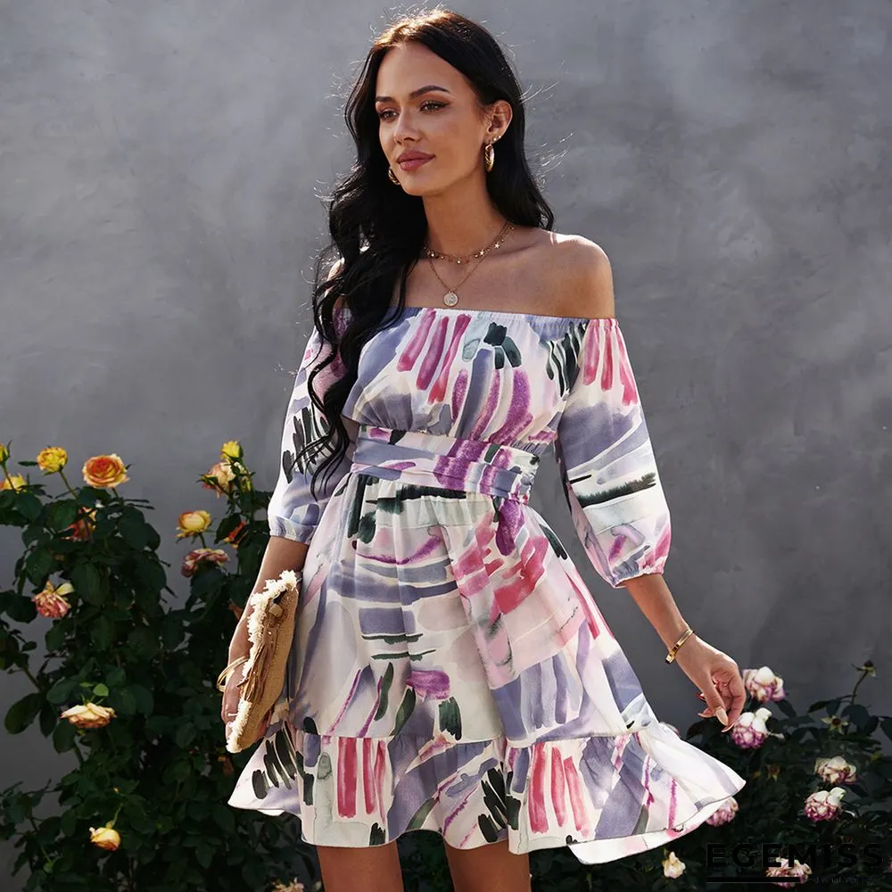 Bow Print Wrapped Dress | EGEMISS