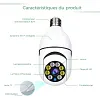 Cam&eacute;ra de s&eacute;curit&eacute; wifi sans fil avec ampoule