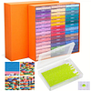 2-in-1 Diamond Art Storage Containers & Line-Up Tray, Upgrade Convex Point Bottom Design for Efficient Crafting DIY Diamond Art Accessories