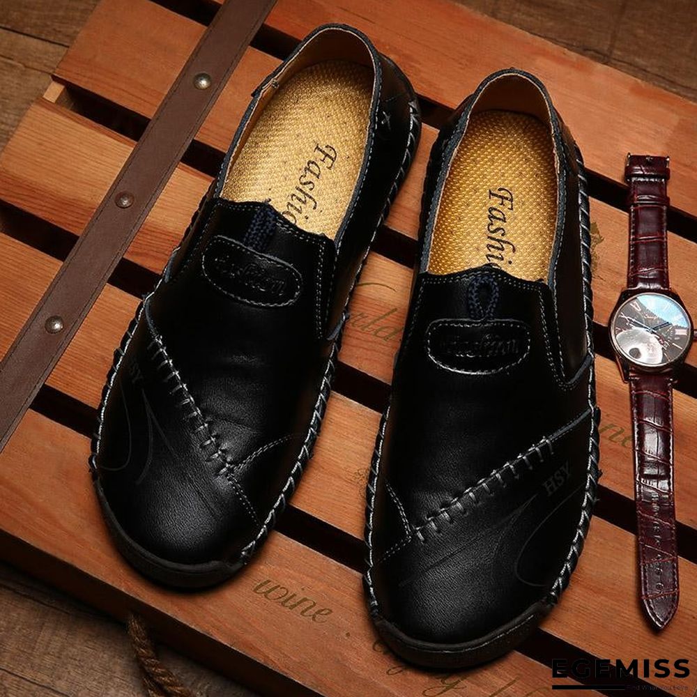 Genuine Leather Men's shoes Moccasins Loafers Shoes Waterproof Soft Breathable Flats | EGEMISS