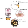 Lightweight Outdoor Gas Lantern Mini Camping Portable Aluminum Gas Lantern Hanging Glass Lamp Lighting Heating High Brightness Gas Lamp with Adapter and Hanging Chain