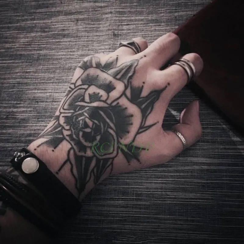 Waterproof Temporary Tattoo Sticker Satan Lucifer Circle Steering Fake Tatto Flash Tatoo Hand back Art Tattoos for Boy Women Men