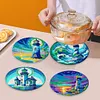 4PCS Acrylic Diamond Painted Placemats Eco-Friendly Placemat (Lighthouse)