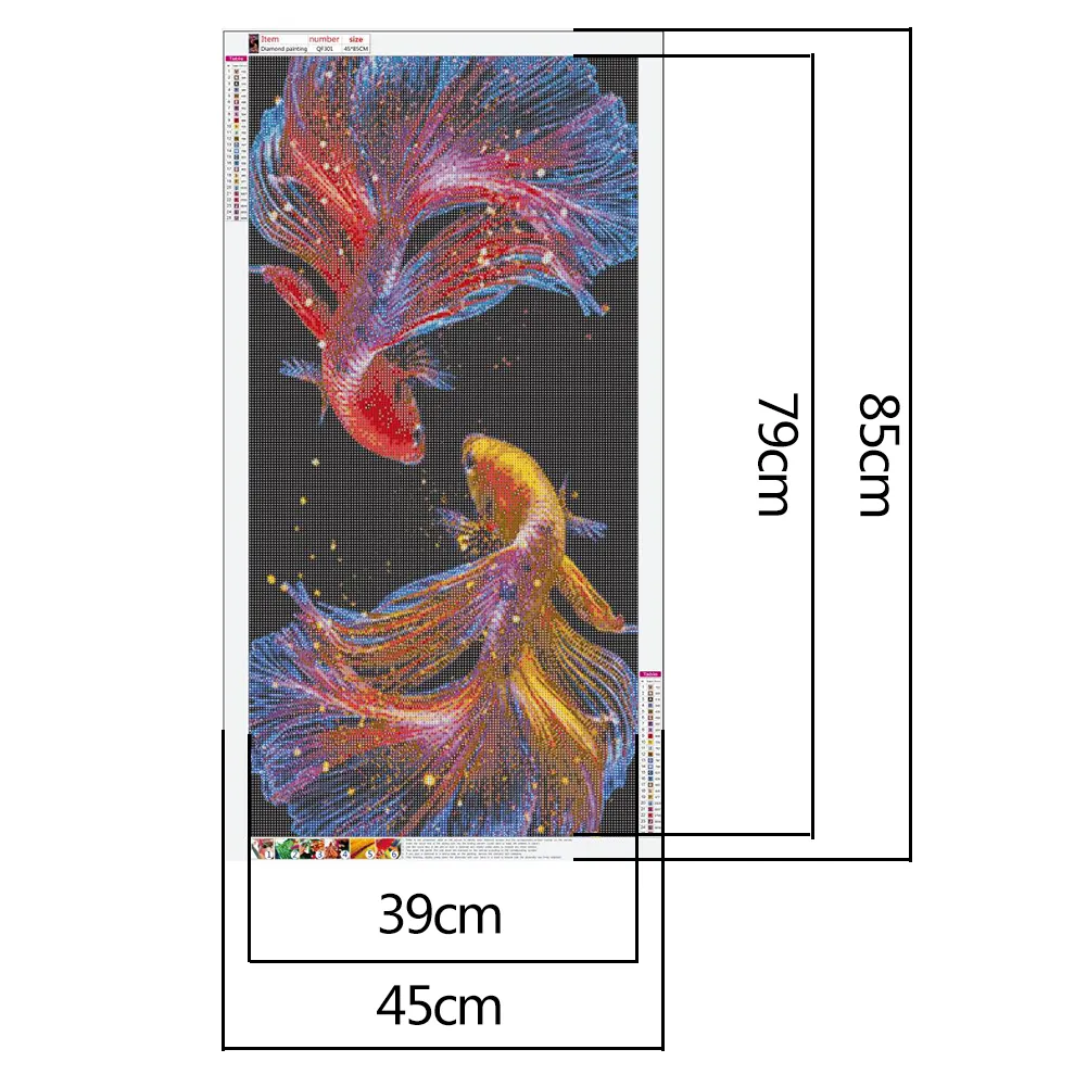 Diamond Painting - Full Round Drill - Colorful Fish (45*85cm)