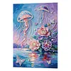 Flower Jellyfish DIY Pearl Painting Kit with Frame 30x40cm Pearl Gem Paintings Picture Arts Craft for Adults Beginners Gift Home Wall Decor