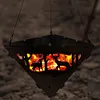 Outdoor Campfire Stove Barbecue Hanger Stainless Steel Camping Hanging Platform Picnic Wood Stove Convenient Charcoal Stove Triangle Hanging Stove