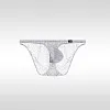 Men's Ultra-thin Transparent briefs Sexy U-Convex Tights Low-Rise Seamless Ice Silk Lace Underwear