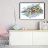 (Stamped/Counted) Colorful Village-14CT Cross Stitch 37*27cm/14.57*10.63in
