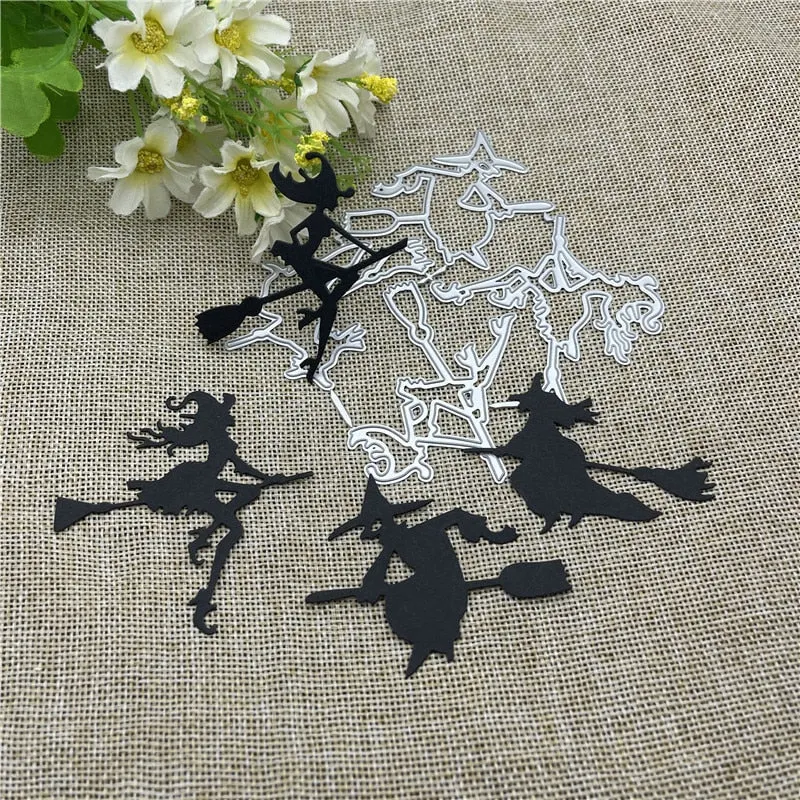 Halloween witch card  Metal Cutting Dies Stencils For DIY Scrapbooking Decorative Embossing Handcraft Die Cutting Template