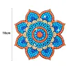 6Pcs/set Diamond Painting Mandala Coaster Cup Cushion with Rack Cup Pad Decor