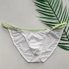 Sexy Hollow Bikini Briefs for Men Ice Silk Low Rise Bulge Pouch Underwear