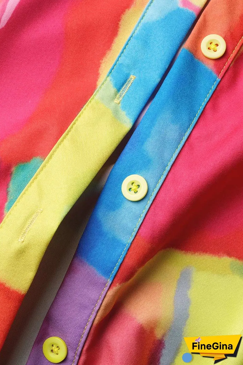 Yellow Sexy Casual Print Printing Shirt Collar Shirt Dress Dresses