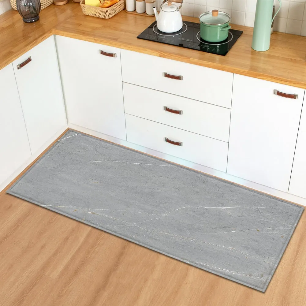 Kitchen Mat Home Entrance Doormat Living Room Bedroom Floor Decoration Long Carpet Marble Pattern Hallway Bathroom Anti-Slip Rug