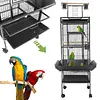 [US Local Warehouse] 60 Inch Large Bird Cage with Play Top and Rolling Stand Metal Parakeet Cage