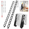 [US Local Warehouse] 12 Steps Pull Down Attic Ladder 11.2ft Up to 600lbs Retractable Scissor Ladder with Anti-Slip Steps Attic Loft Stairs for Home Indoor Outdoor