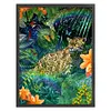 >SALE<Full Embroidery Cotton Thread 11CT Printed Leopard Cross Stitch Artwork 50x65cm