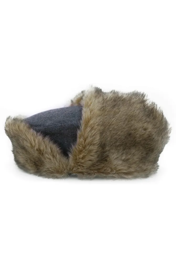   Luftwaffe German Blue Grey Wool Winter Fur Cap German-Uniform
