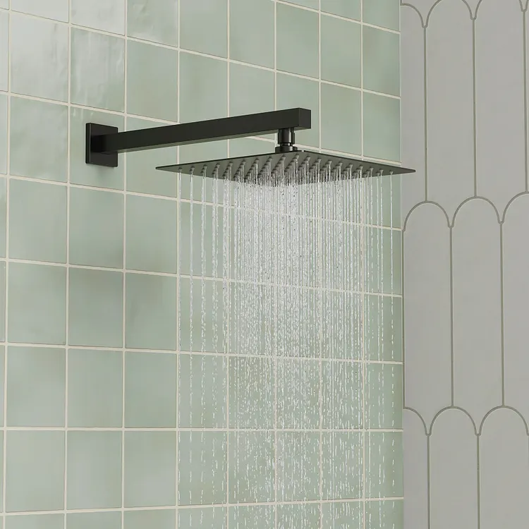 Wall Mount Rainfall Shower System in Matte Black M6646BI-10BL