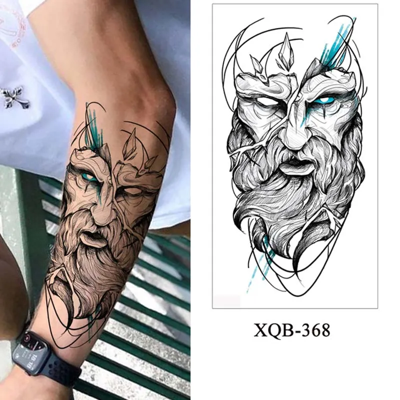 Sdrawing Forest Animal Temporary Tattoos for Men Wolf Tattoo Stickers Tiger Skull Skeleton Fake Tattoo for Women Arm Sleave