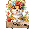 (US Local)Wooden Cat & Flower Diamond Painting Art Craft Wall Hooks DIY Crafts Decor