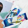 2pcs Leather Bookmark 5D DIY Diamond Painting Colorful Horse Cross Stitch