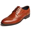 Stylish Mens Brogue Leather Derby Shoes