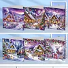 6Pcs Diamond Painting Christmas House Greeting Cards Christmas Cards