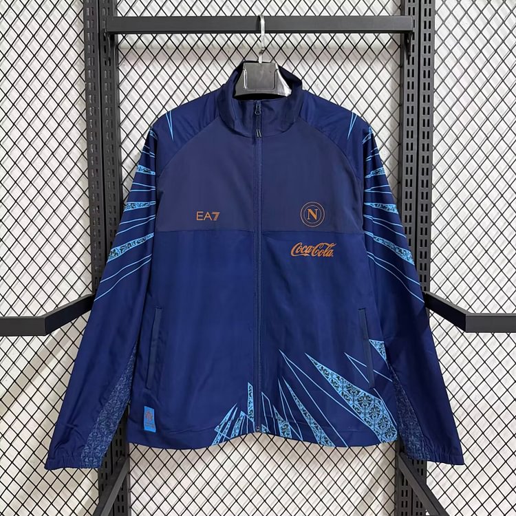 2026-27 Naples Royal Blue Pattern Waterproof Training Windbreaker