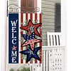 DIY Diamong Painting Double Sided Drills Garden Flags Outdoor Decor Holiday Garden Decorations Kit(Welcome)