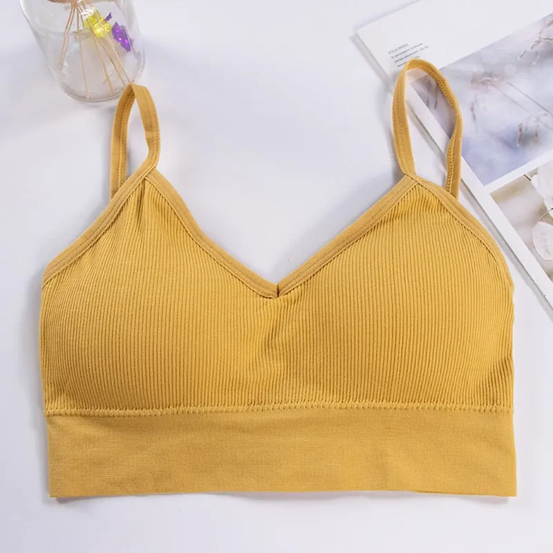 Open Back Tank Top Brassiere Comfortable Seamless Bra For Women Wirefree Underwear Soft Sexy Bralette Backless Bras