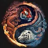 Animal Taichi - 11CT Stamped Cross Stitch 45*45cm/17.72*17.72in