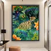 >SALE<Full Embroidery Cotton Thread 11CT Printed Leopard Cross Stitch Artwork 50x65cm
