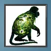 Monkey Landscape-Full Round Diamond Painting 