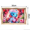 DIY Diamond Painting Wooden Tray Food Tray with Handle Living Room Decoration Donut Wooden Tray Kit