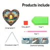 (US Local)(Upgrade Size)DIY Double Sided Effect Diamond Painting Hanging Pendant Kit (Heart Sunrise)