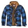 Men's Classic Flannel Retro Plaid Shirt Hooded Jacket Coat